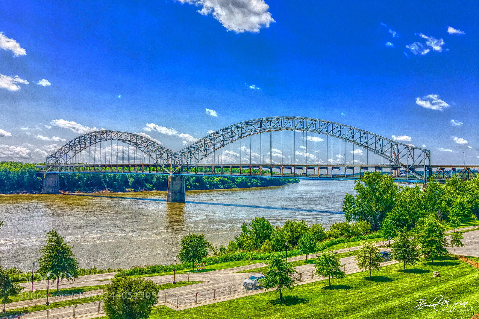 Apple iPhone 6s sample photo. Sherman minton bridge to photography
