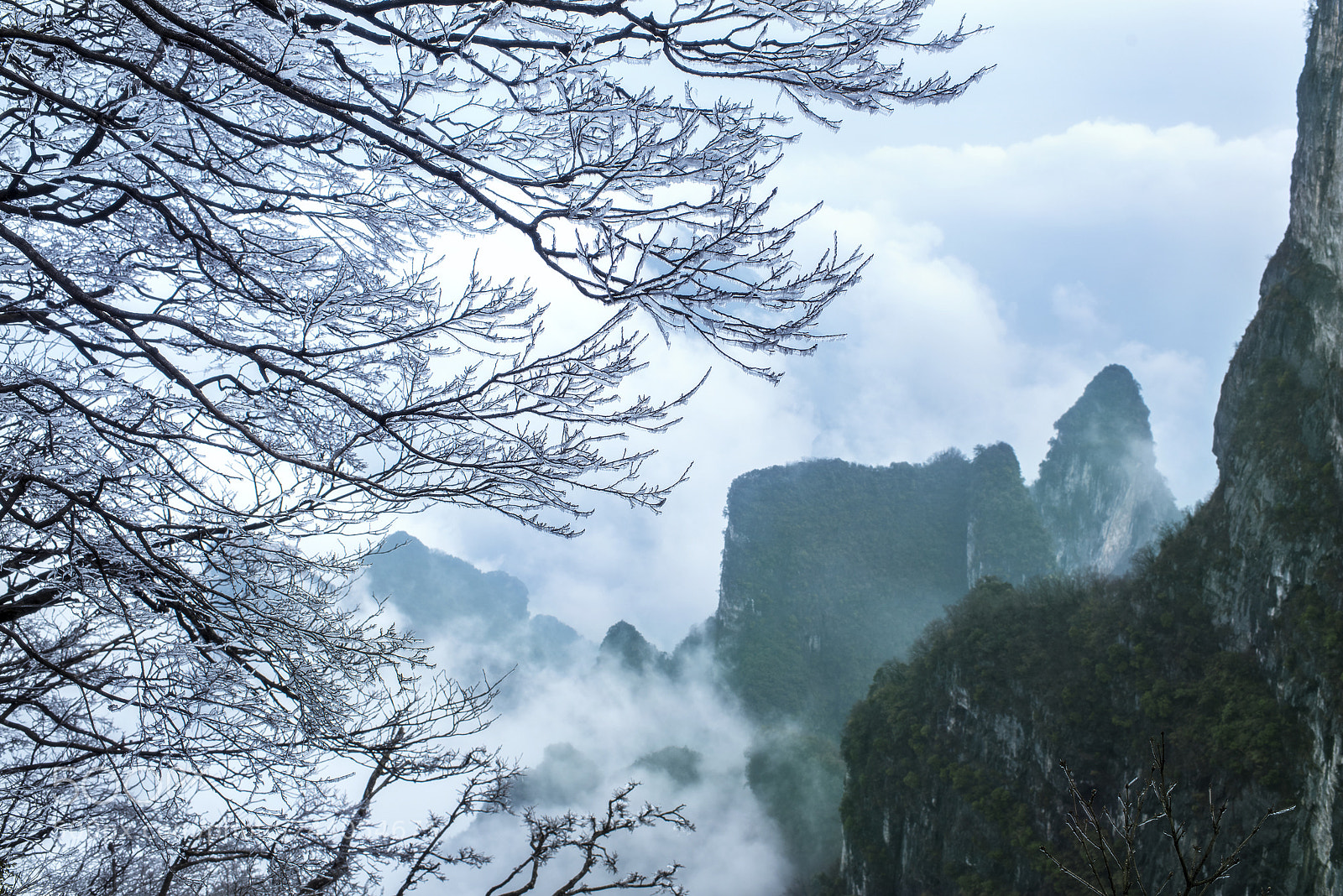 Nikon D810 sample photo. 天门山雾凇 photography