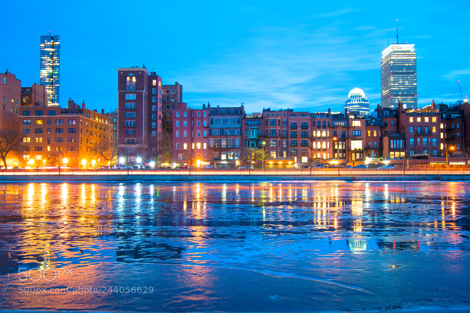 Nikon D5500 sample photo. Back bay frozen sunset photography