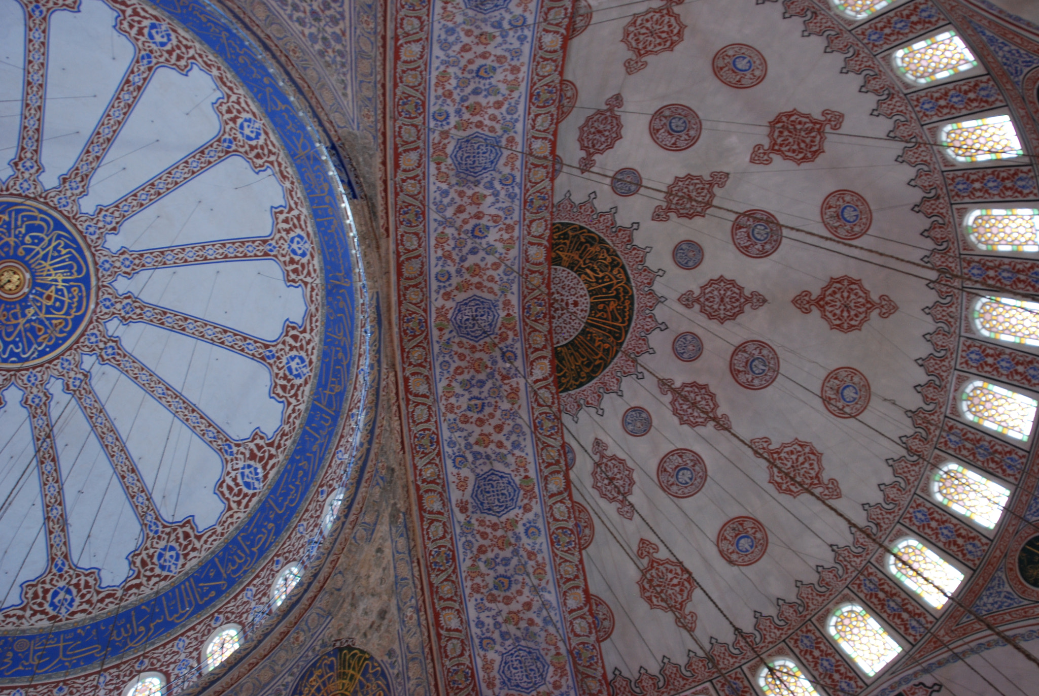 Nikon D80 + Tamron AF 28-300mm F3.5-6.3 XR Di LD Aspherical (IF) Macro sample photo. Blue mosque ceiling details photography