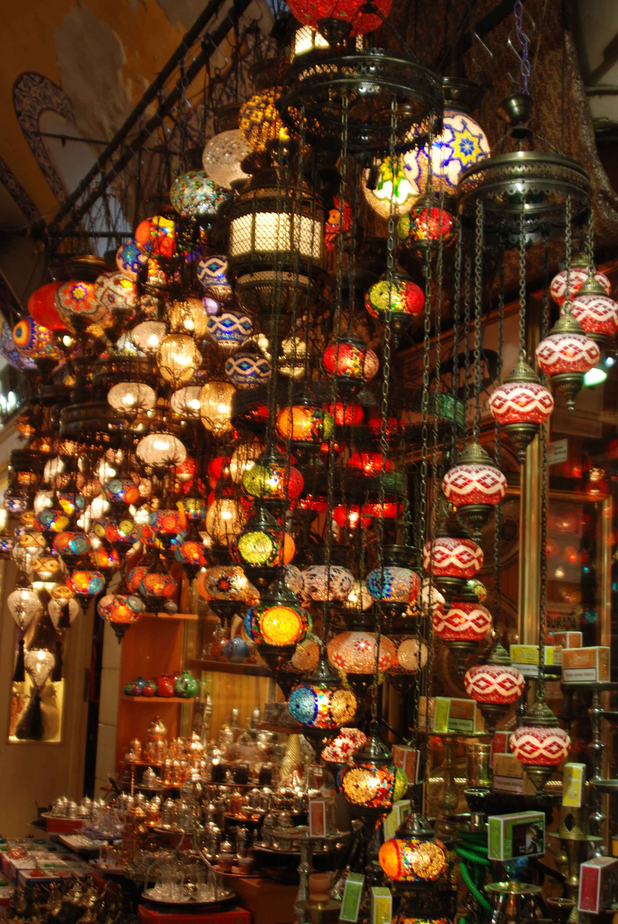 Nikon D80 sample photo. Grand bazaar lamp shop photography