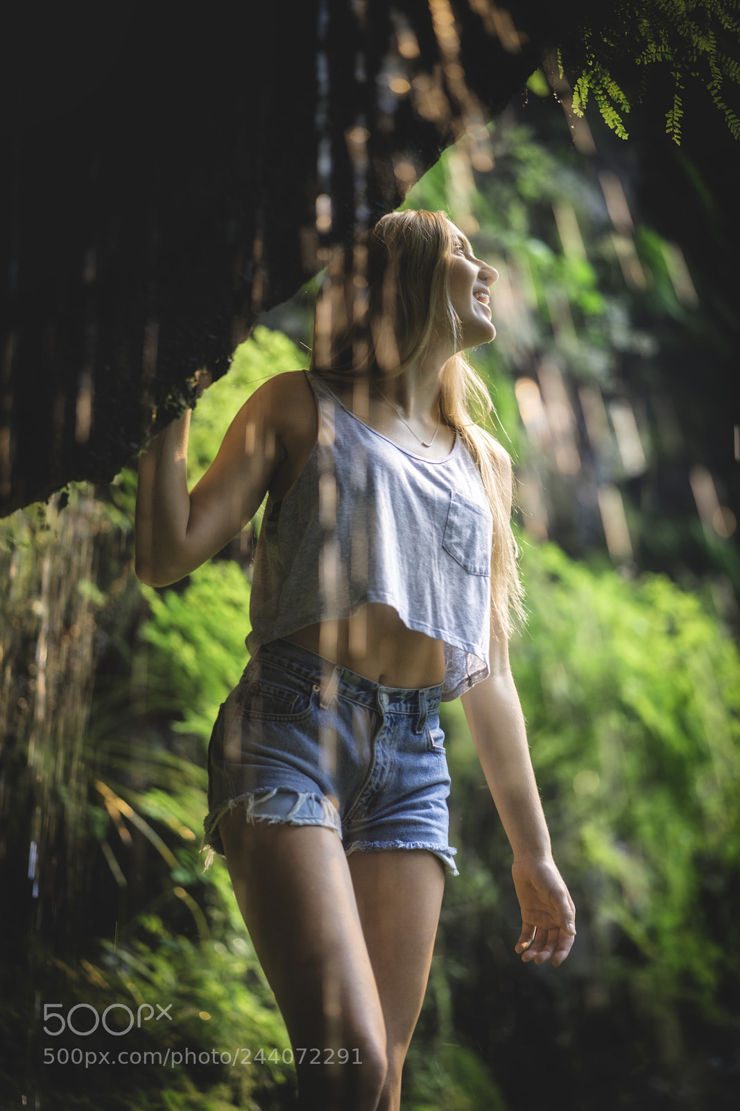 Sony a7R II sample photo. Waterfall portrait photography