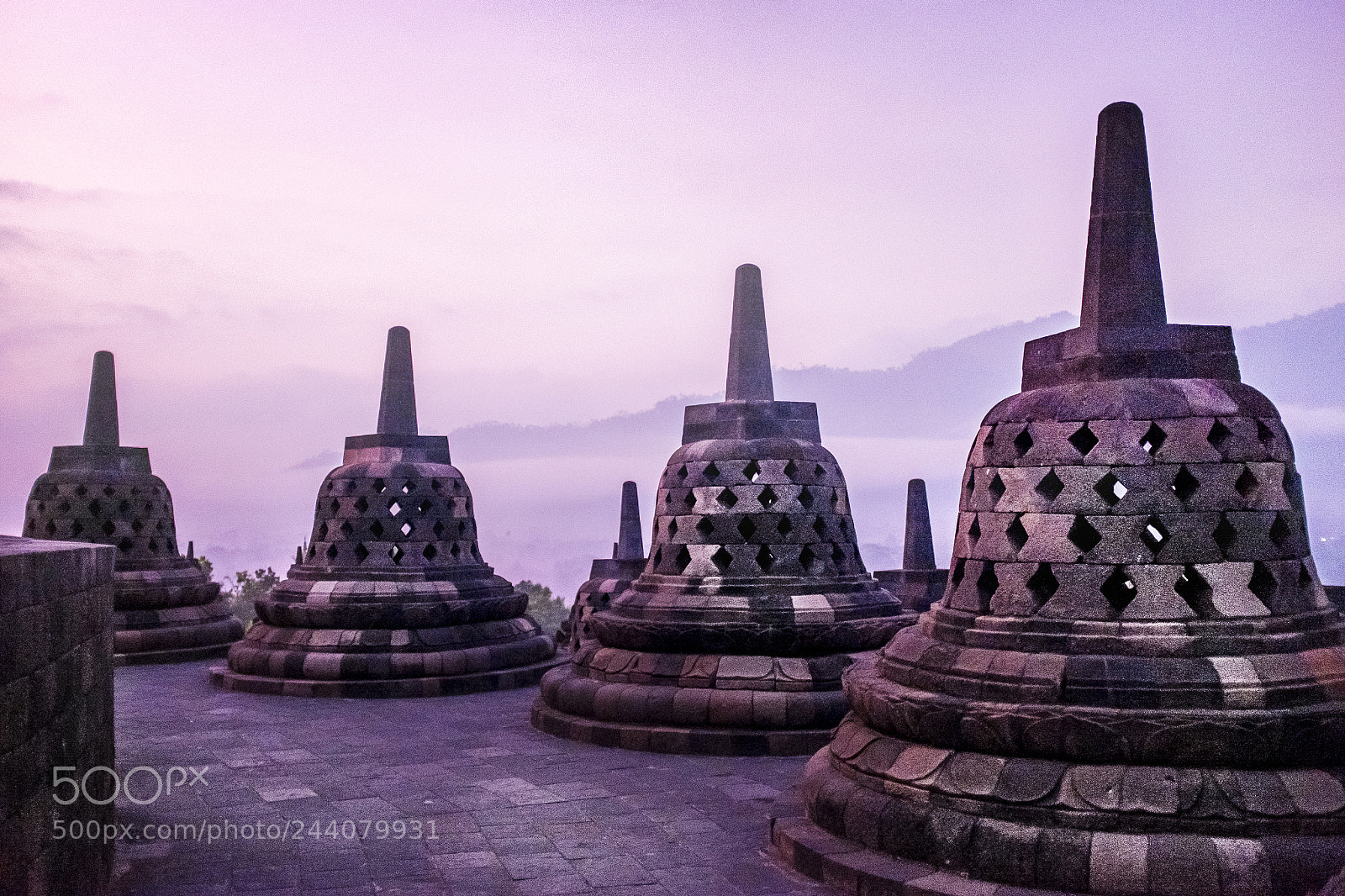 Fujifilm X100S sample photo. Borobudur at dawn photography