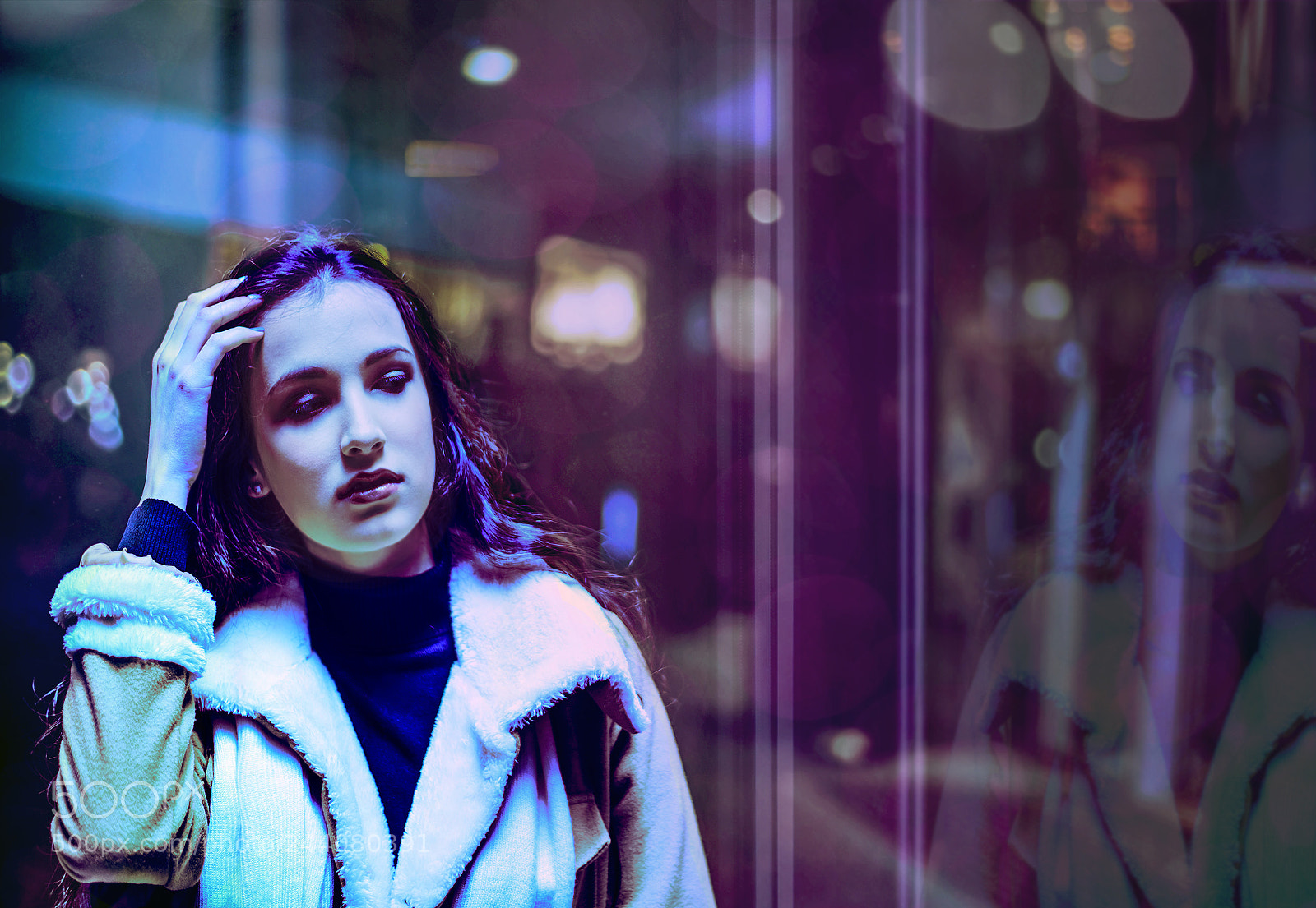 Nikon D800 sample photo. Brunette woman at night photography
