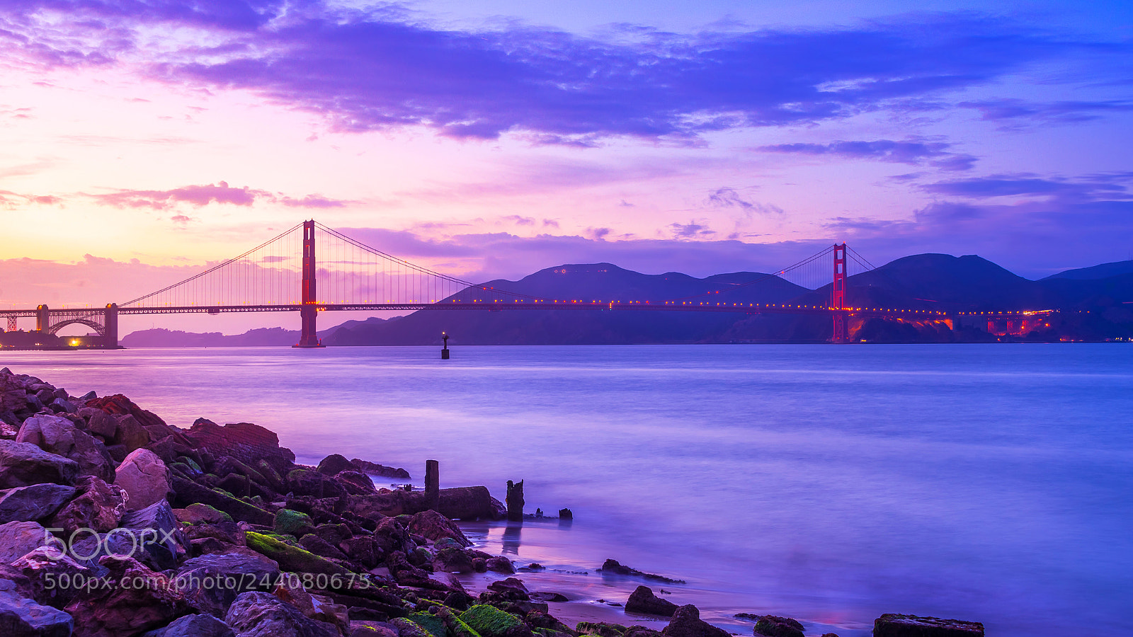 Nikon D610 sample photo. Sunset and golden bridge photography