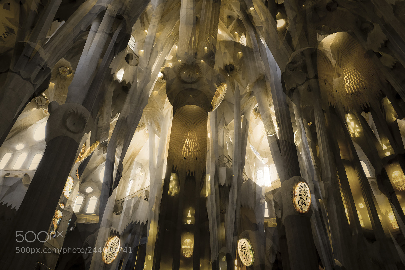 Fujifilm X100F sample photo. Sagrada familia multiple exposure photography