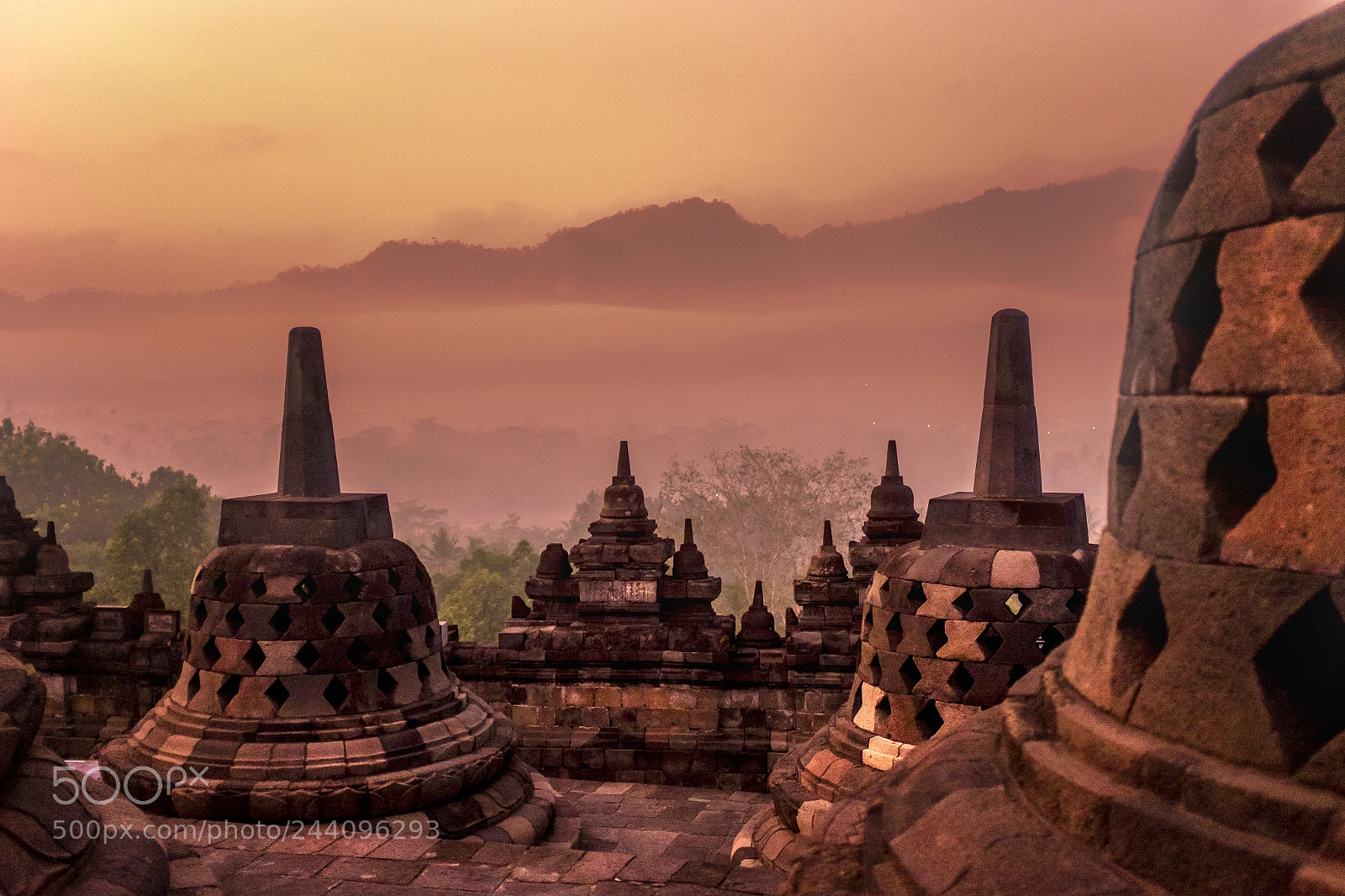 Fujifilm X100S sample photo. Borobudur at dawn photography
