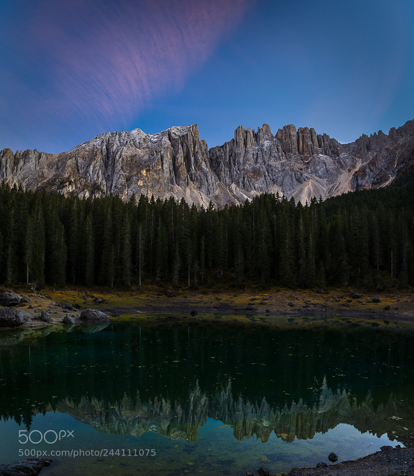 Pentax K-30 sample photo. Carezza lake and latemar photography