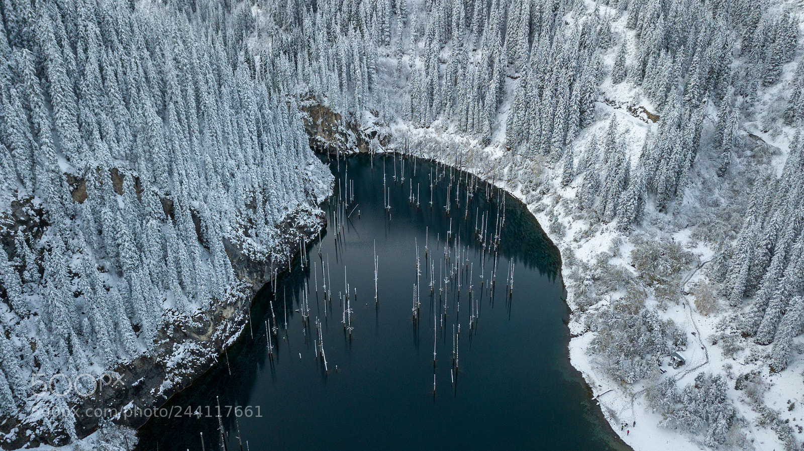 DJI FC220 sample photo. Lake kaindy photography