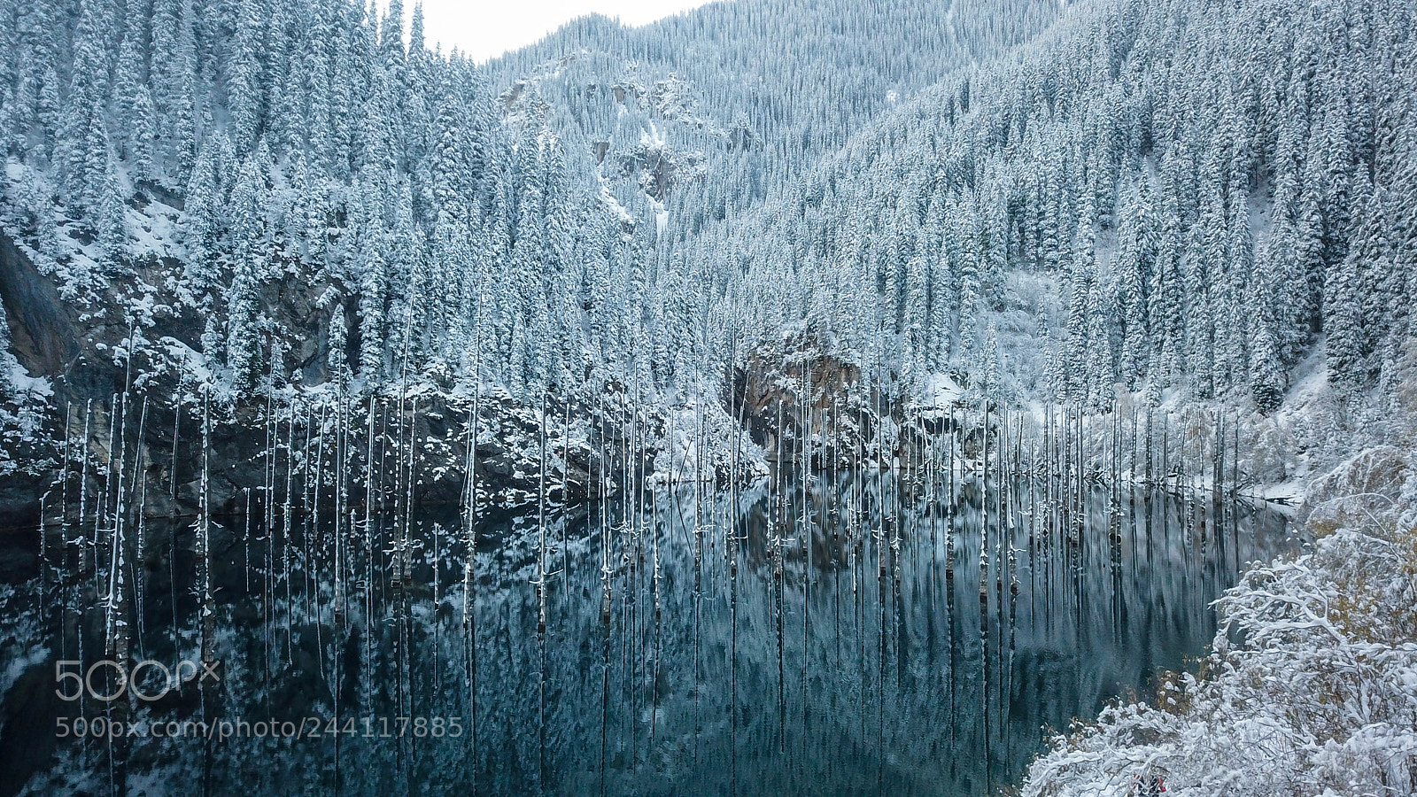 DJI FC220 sample photo. Lake kaindy photography