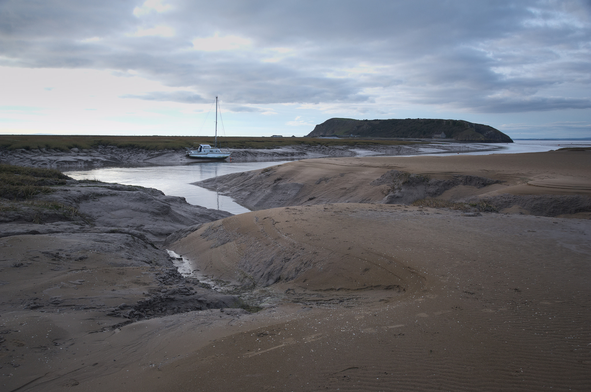 Nikon D700 sample photo. Winter evening, mouth of river axe photography