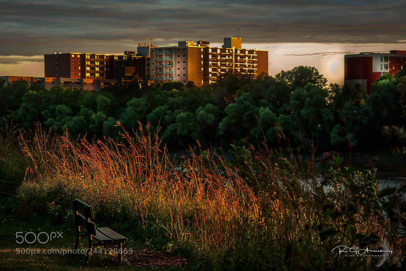 Pentax K200D sample photo. Sunset by the river photography