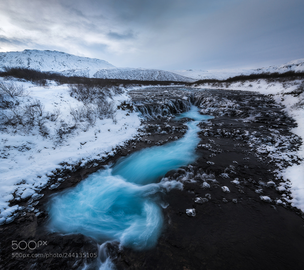 Nikon D810 sample photo. Winter at bruarfoss photography