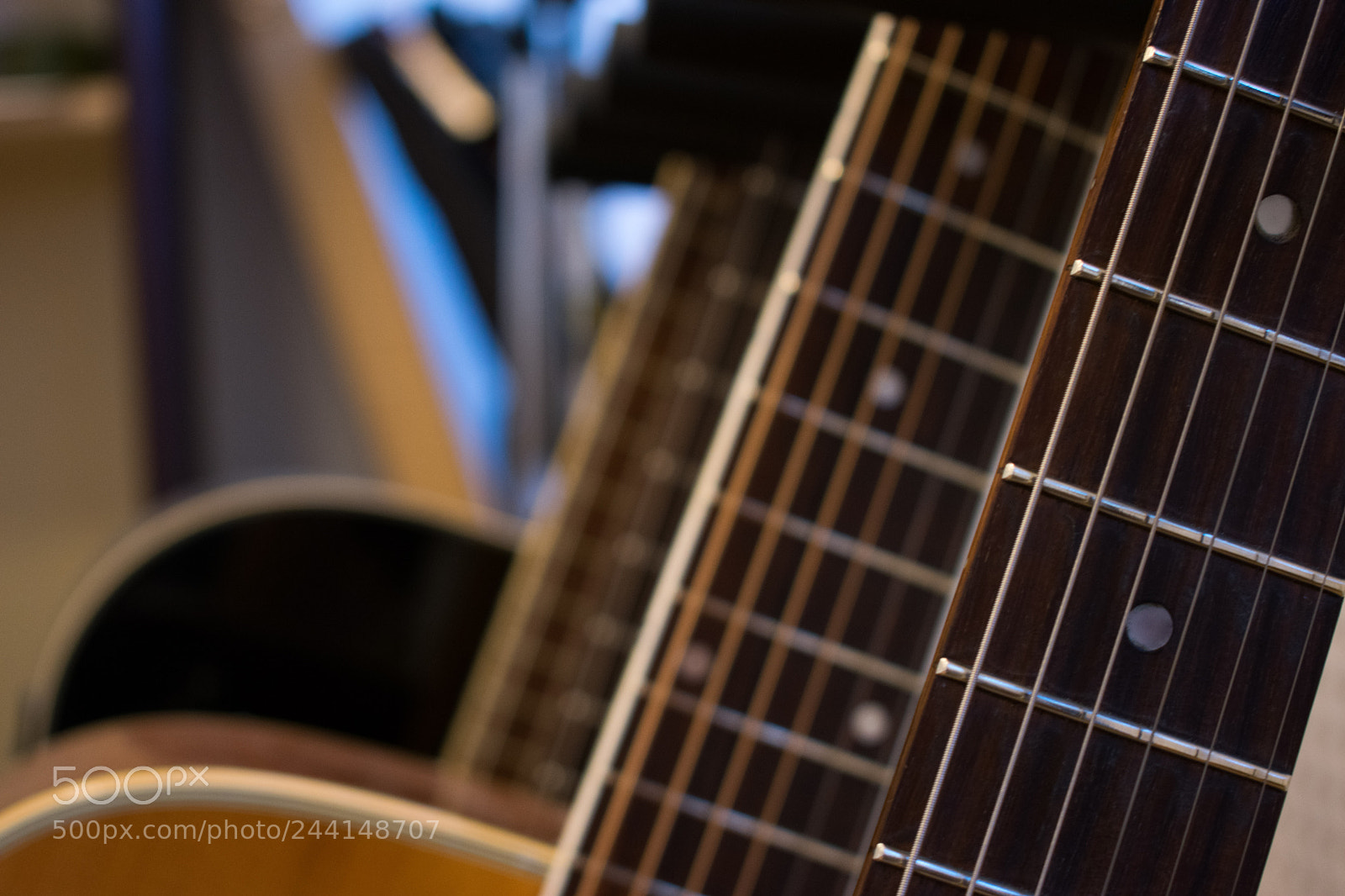 Nikon D3400 sample photo. Set of guitars photography
