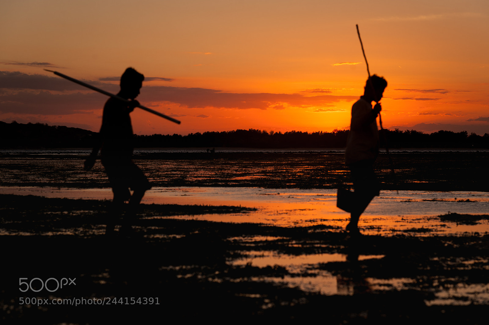 Nikon D700 sample photo. Gili fishermen at sunset photography