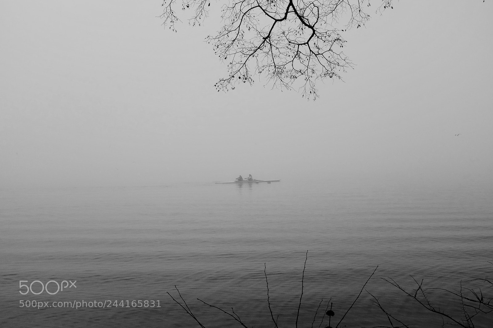 Fujifilm X100S sample photo. Paddling in the fog photography