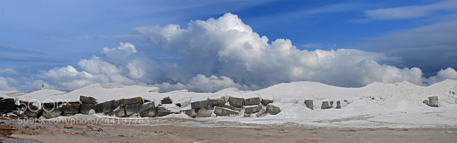 Nikon D3000 sample photo. Ice snow rock pano photography