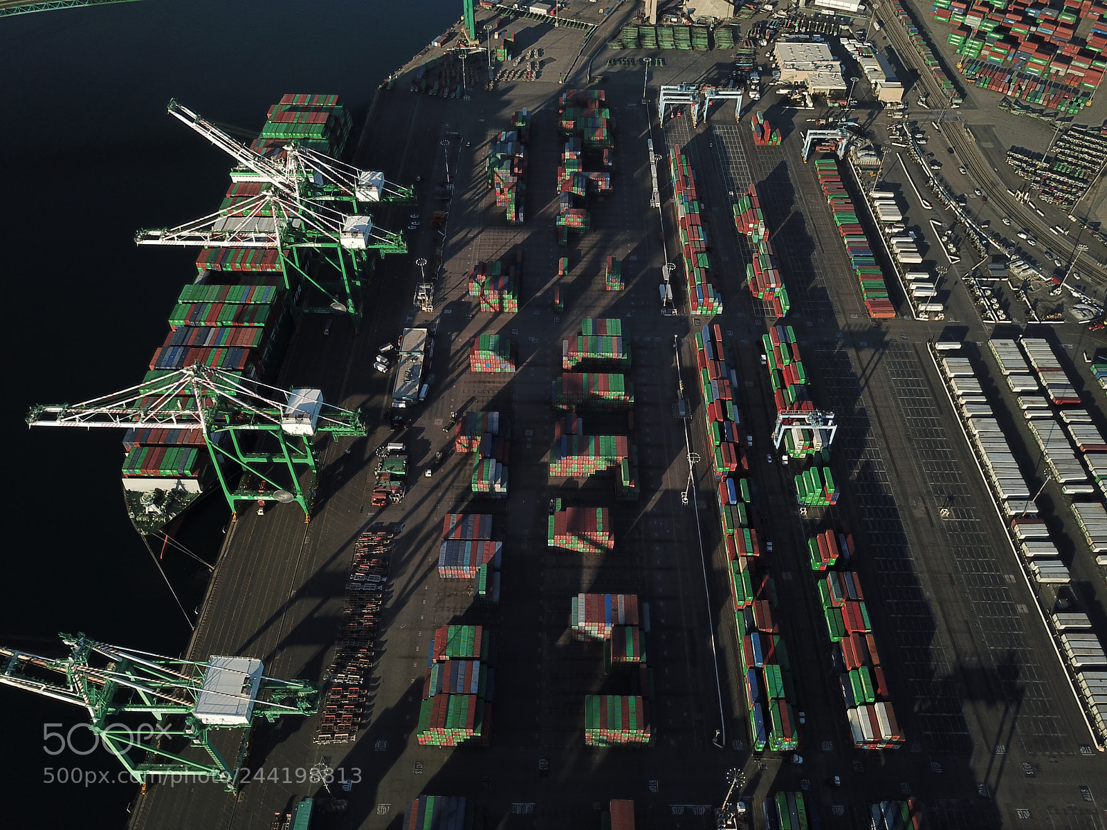 DJI FC220 sample photo. Crates being loaded photography