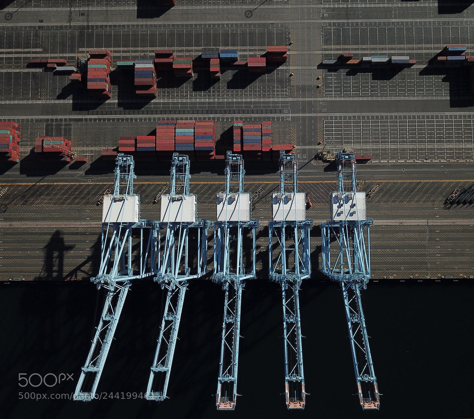 DJI FC220 sample photo. Container cranes photography