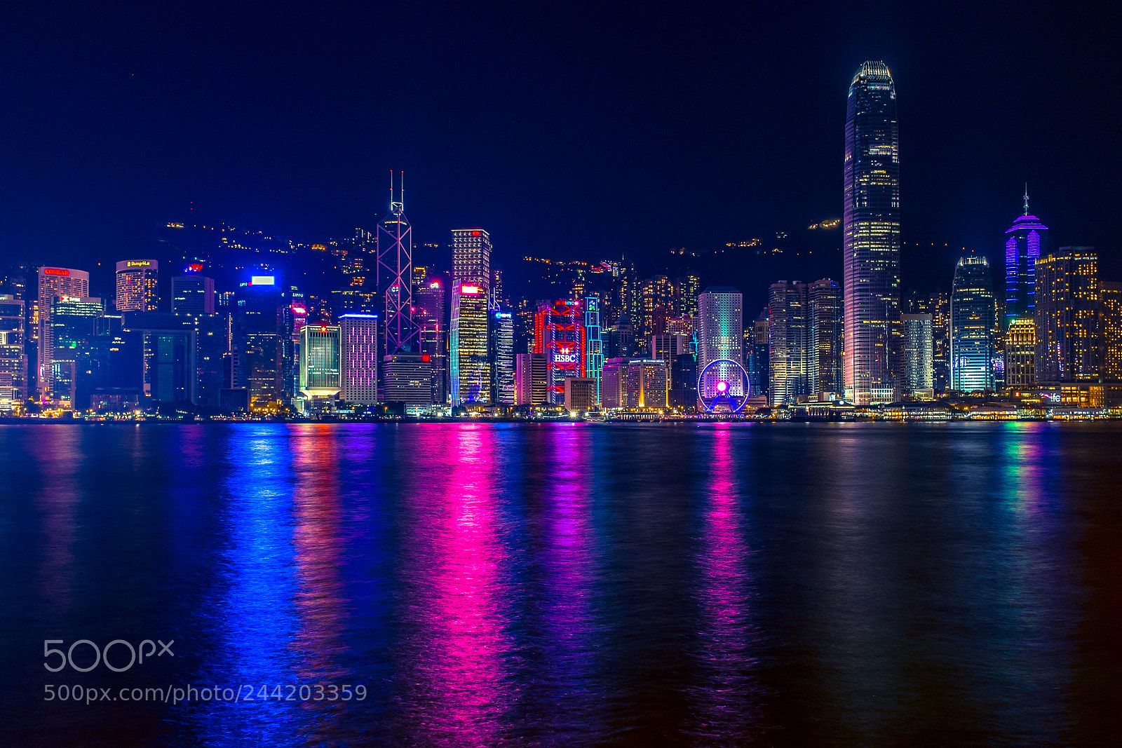 Fujifilm X100S sample photo. Victoria harbour at night photography