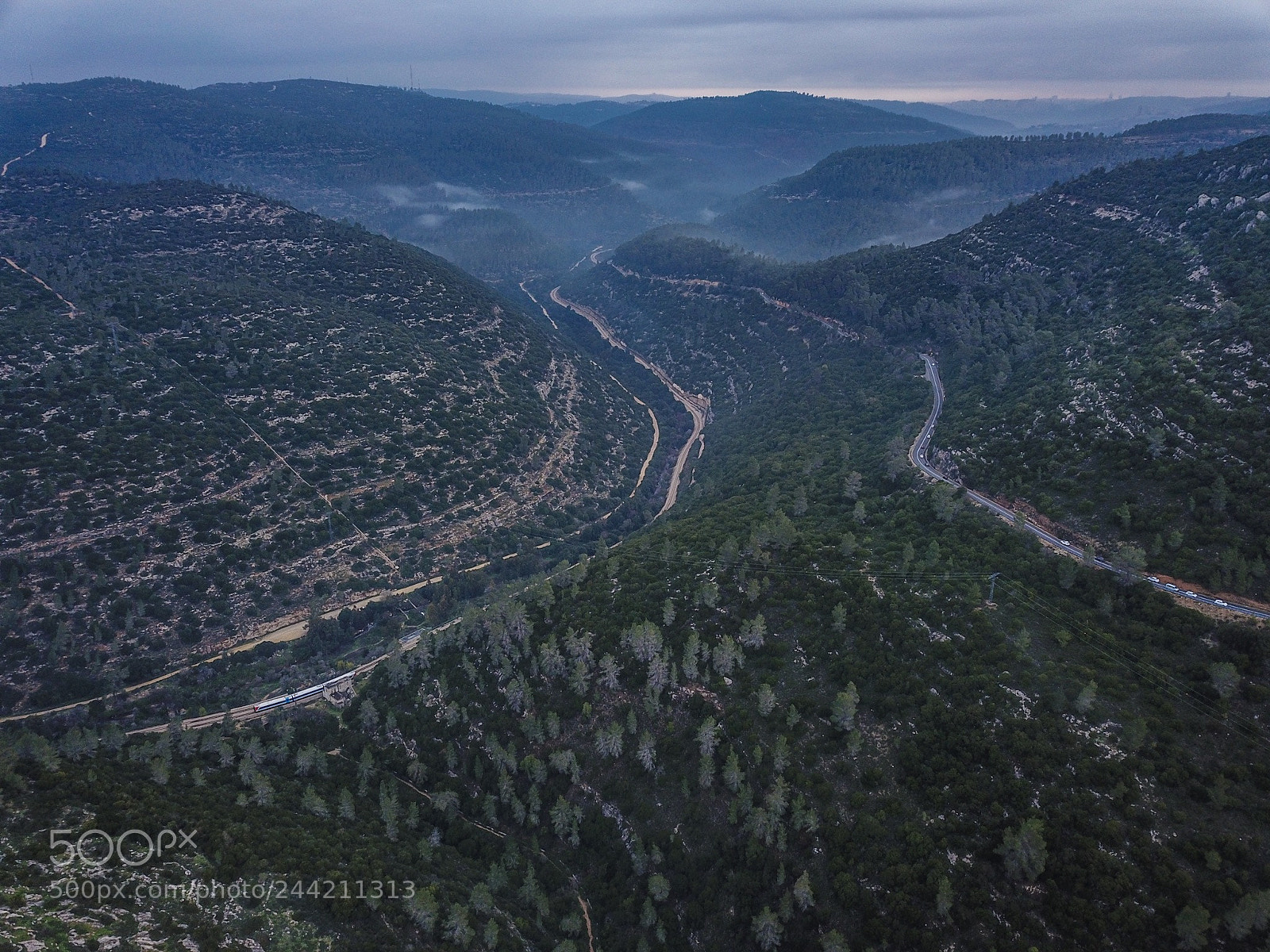 DJI FC220 sample photo. Don't miss the train photography
