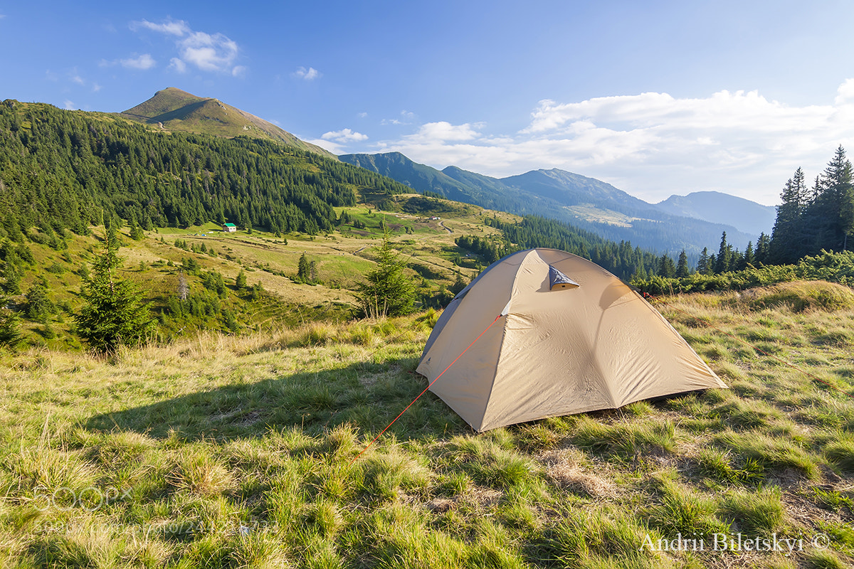 Canon EOS 50D sample photo. Tent in mountains photography