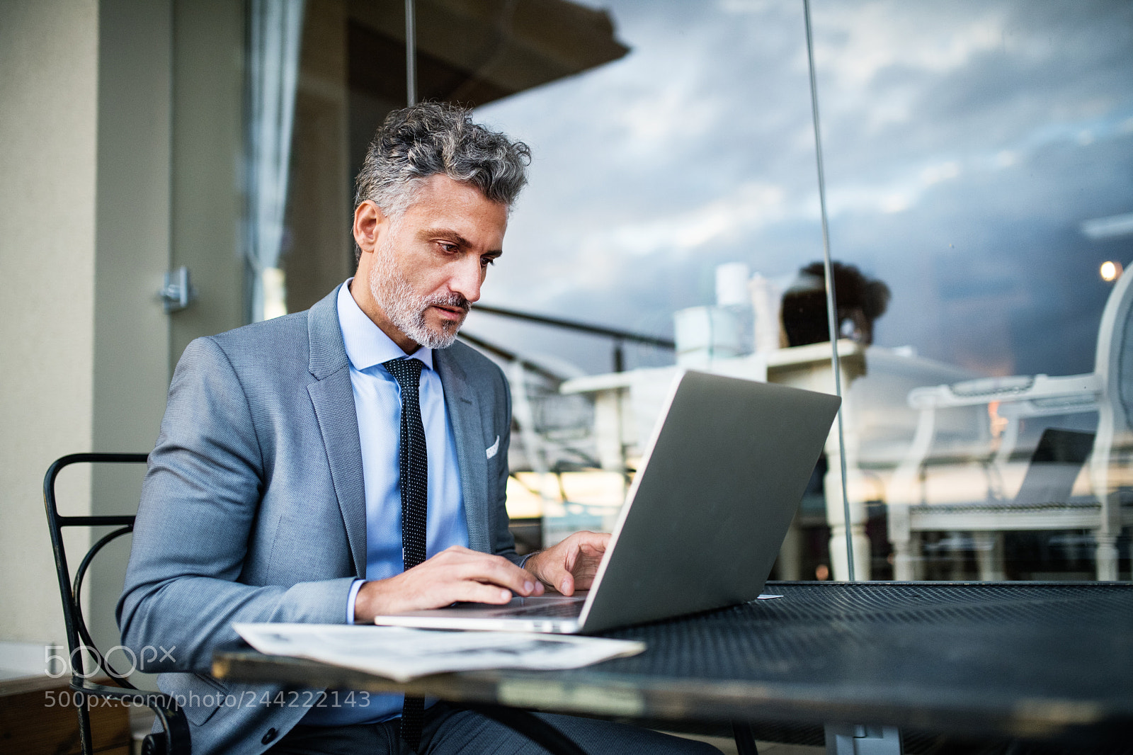 Nikon D5 sample photo. Mature businessman with laptop photography