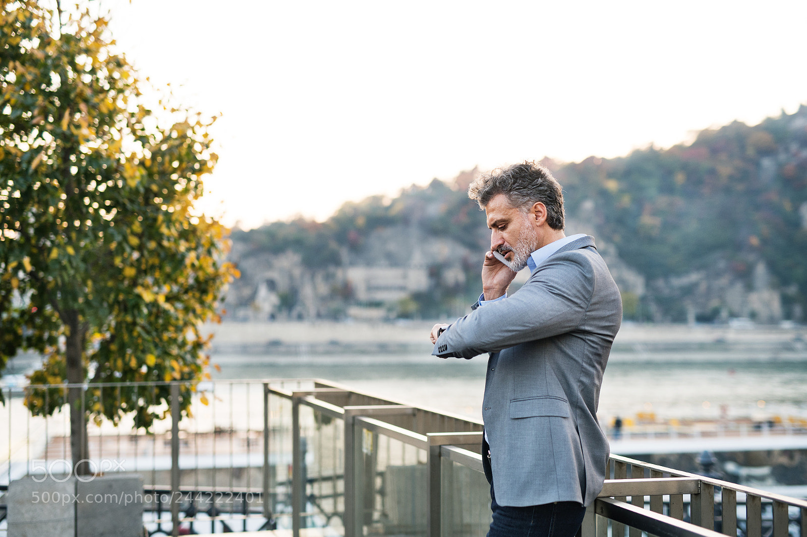 Nikon D5 sample photo. Mature businessman with smartphone photography