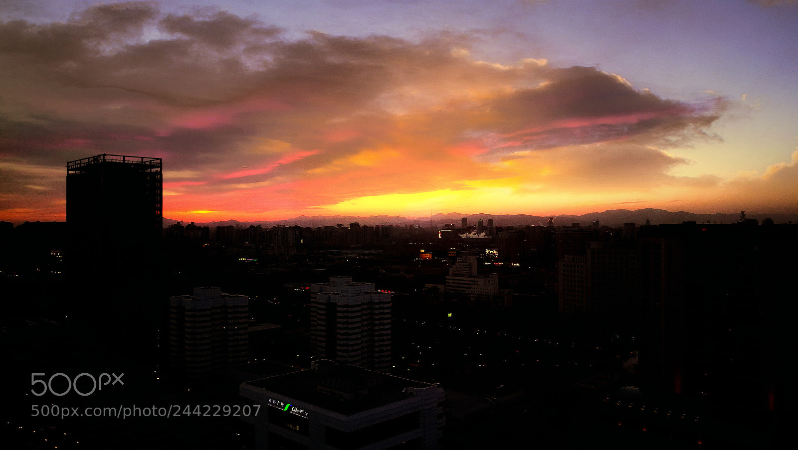 HUAWEI P9 sample photo. Sunset glow in beijing photography
