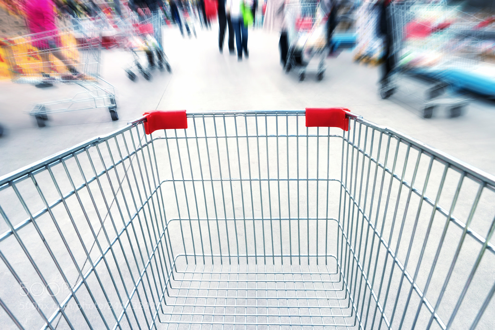 Samsung NX500 sample photo. Empty trolley in supermarket photography