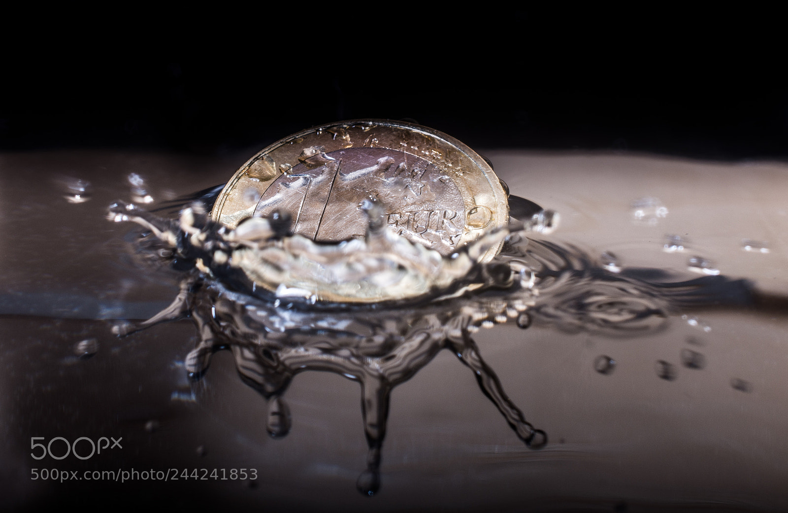 Nikon D7200 sample photo. Euro coin splashing in photography