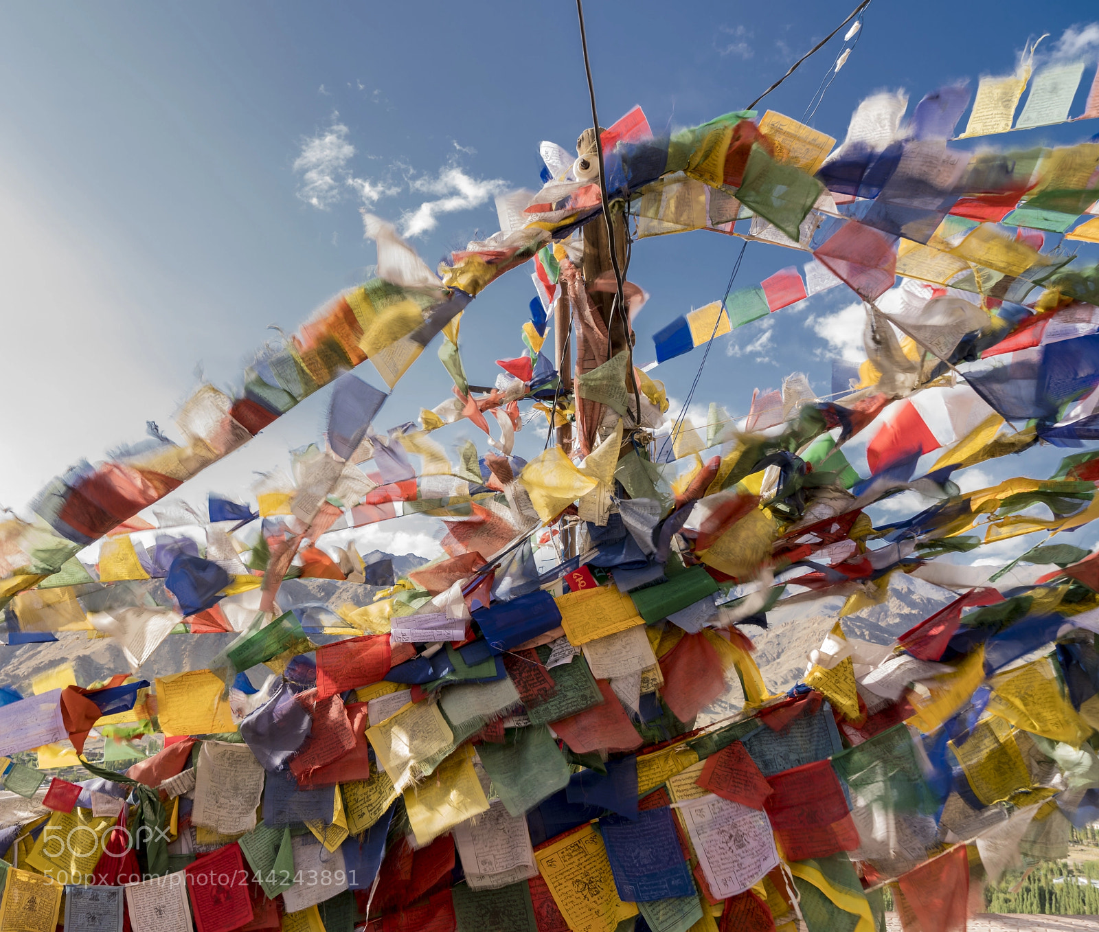 Sony a7R II sample photo. Prayer flags, leh, ladakh photography