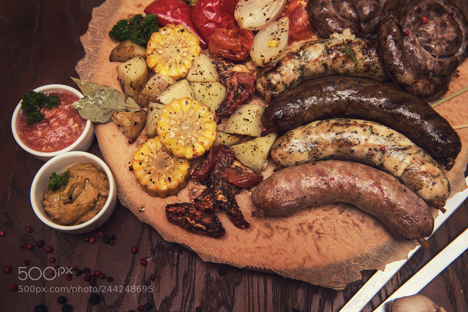 Nikon D810 sample photo. Grilled sausages with vegetables photography