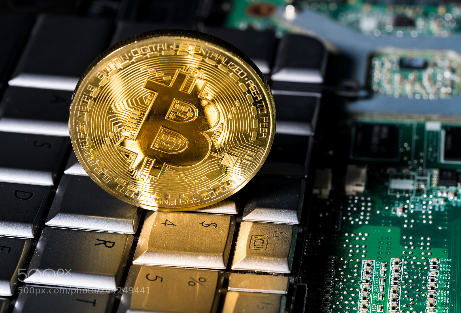 Sony a7R II sample photo. Bitcoin coin standing on photography