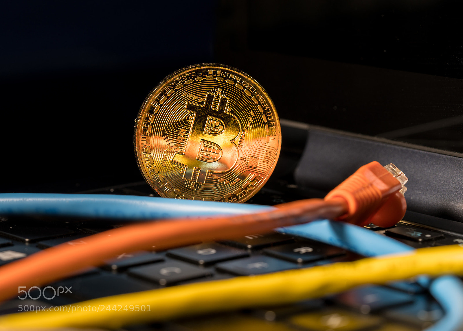 Sony a7R II sample photo. Bitcoin coin standing on photography