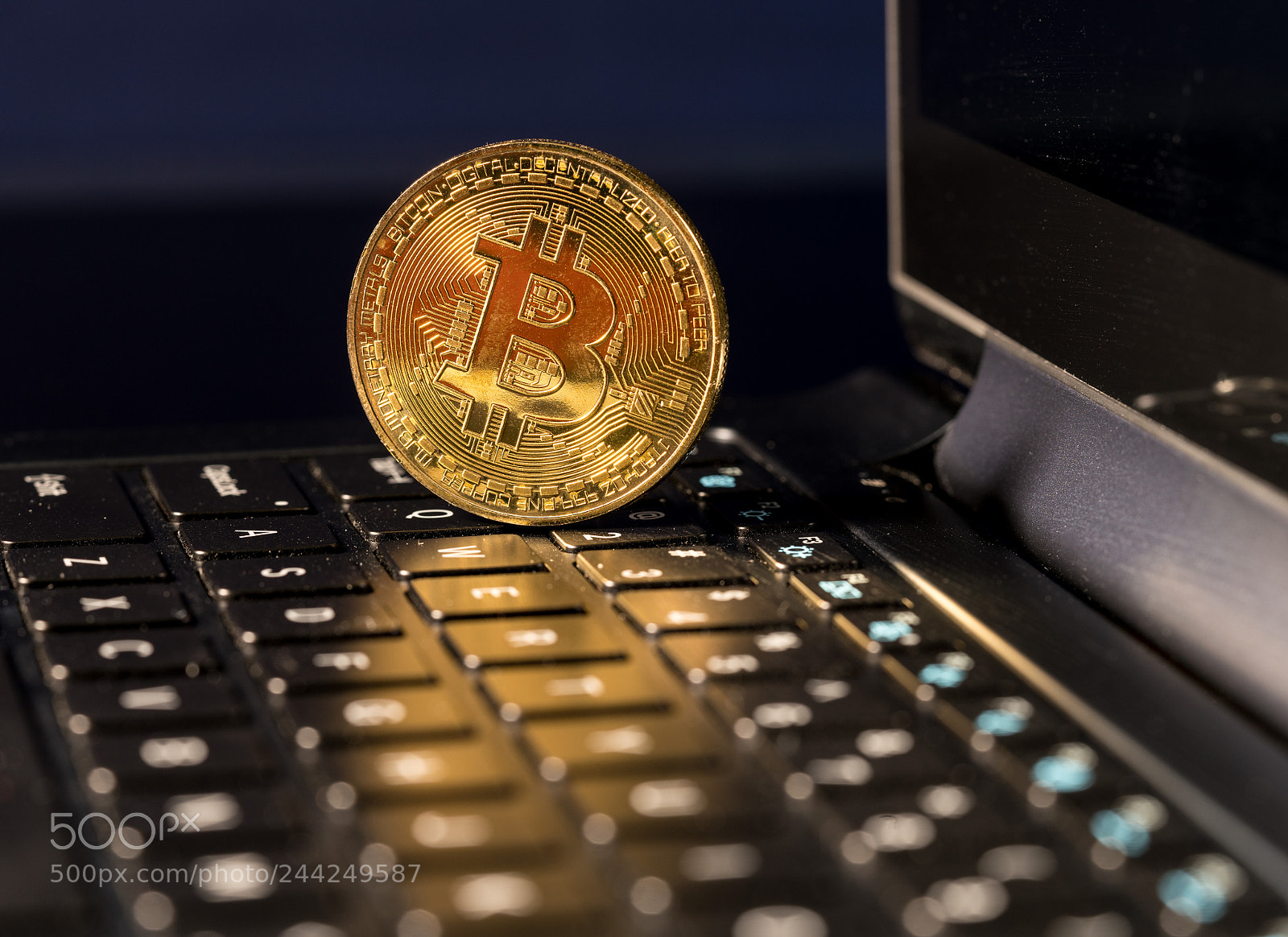 Sony a7R II sample photo. Bitcoin coin standing on photography