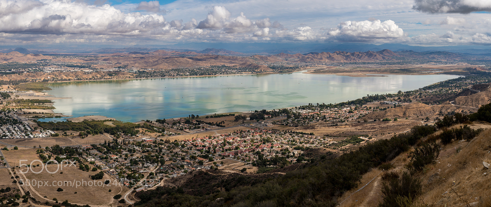 Sony a7R II sample photo. Panorama of lake elsinore photography