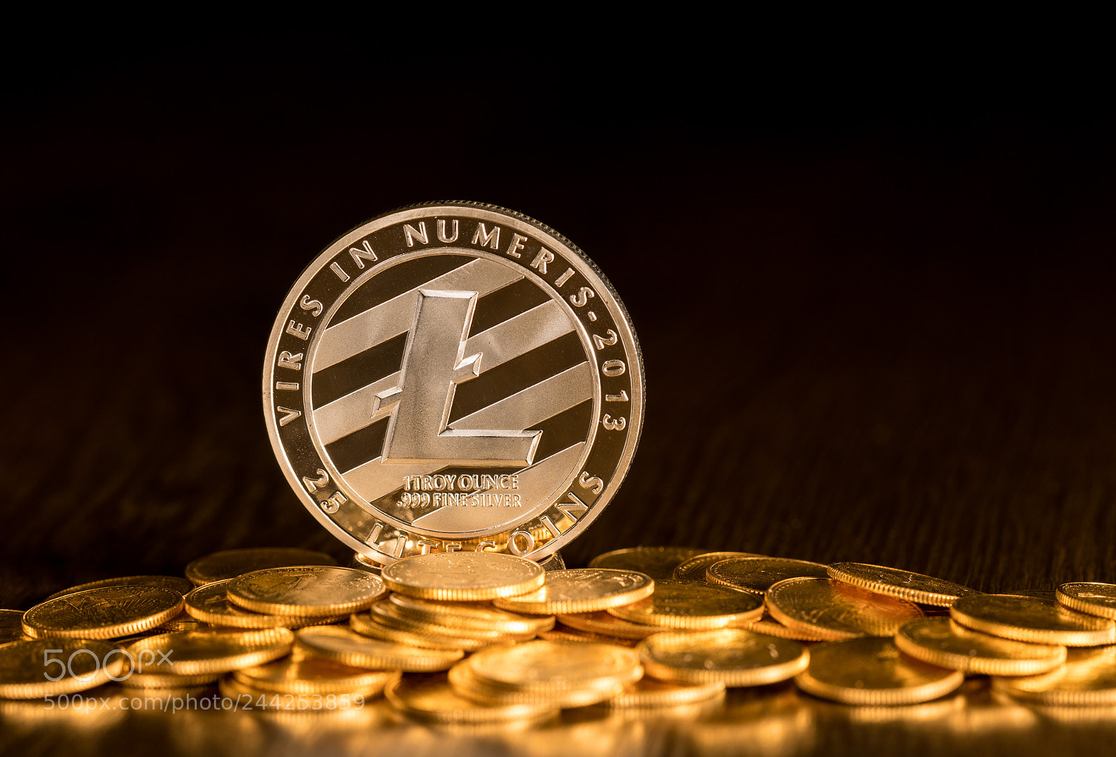 Sony a7R II sample photo. Single litecoin coin on photography