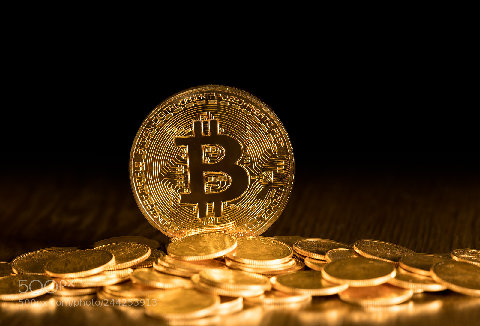 Sony a7R II sample photo. Stack of bitcoins with photography