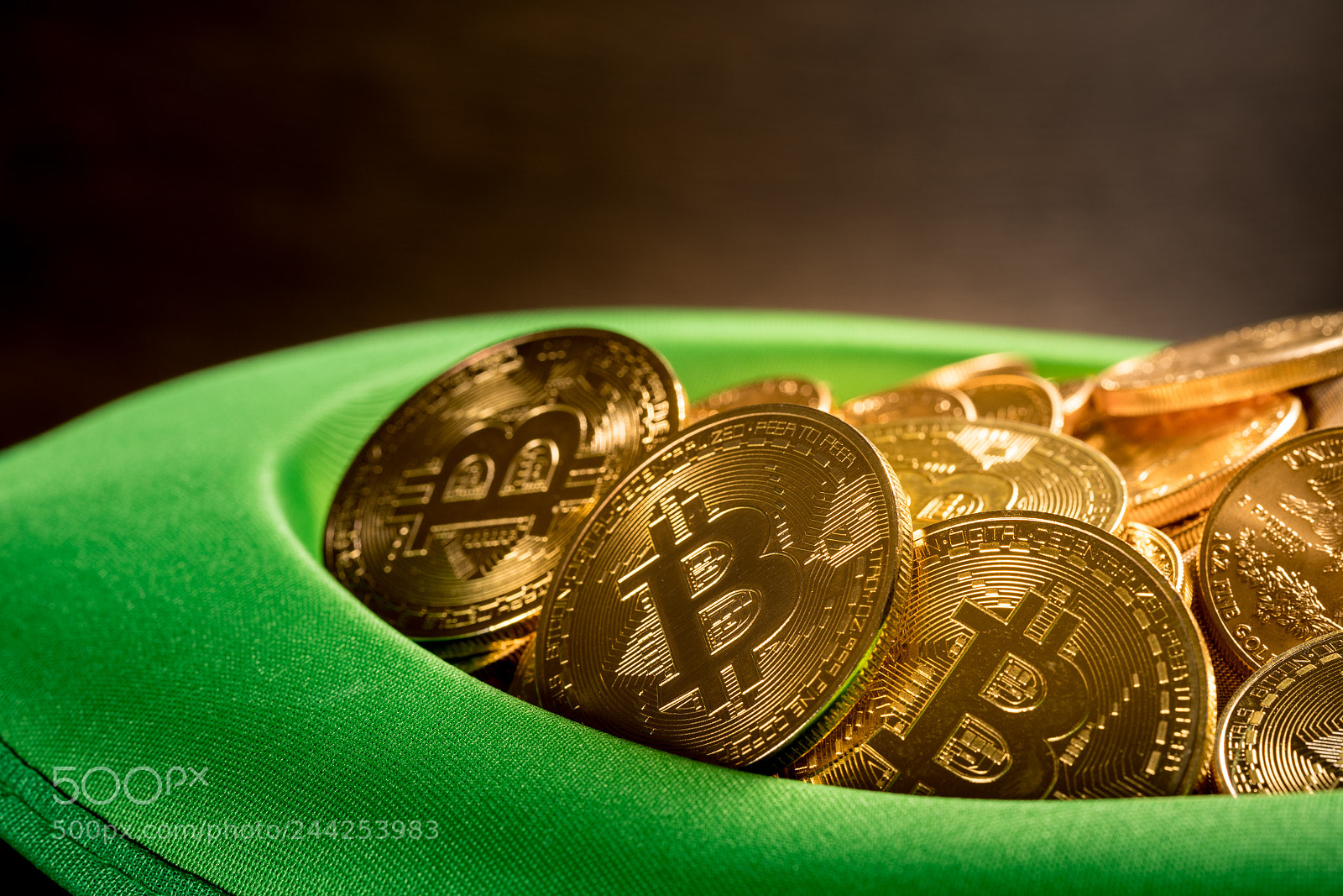 Sony a7R II sample photo. Pile of bitcoins inside photography