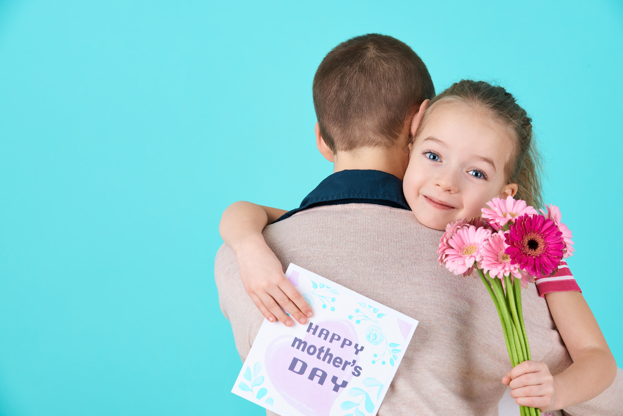 Nikon D810 sample photo. Happy mother's day. cute little girl giving mom mothers day card and flowers. mother and daughter... photography