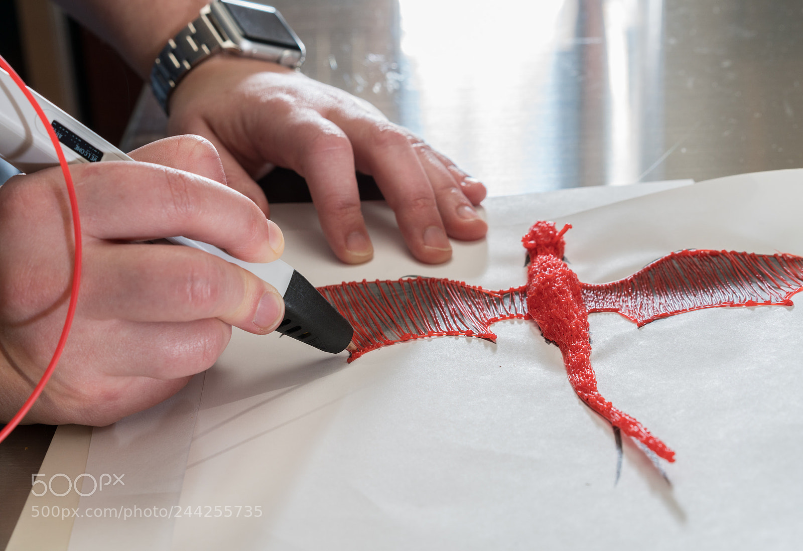 Sony a7R II sample photo. 3-d printing pen creating photography