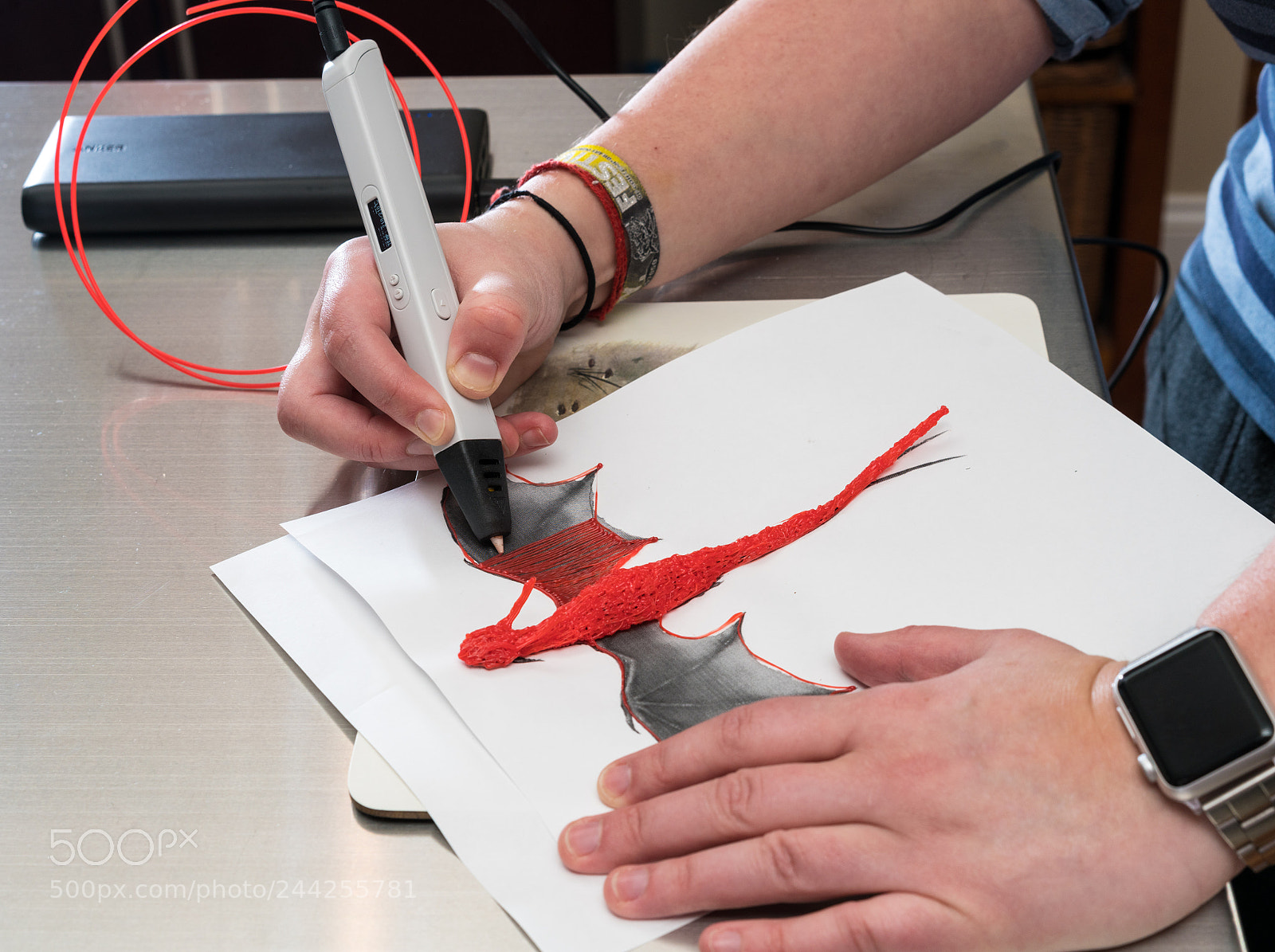 Sony a7R II sample photo. 3-d printing pen creating photography