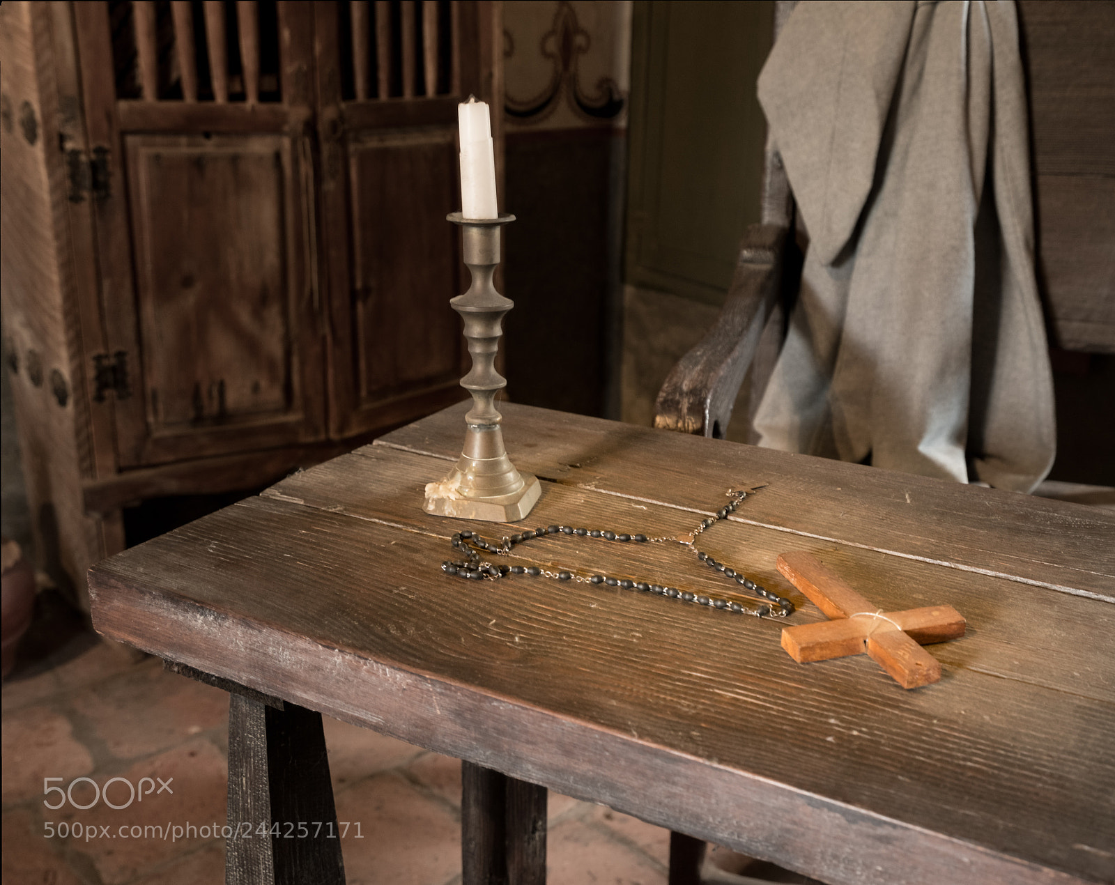 Sony a7R II sample photo. Ancient table with candle photography