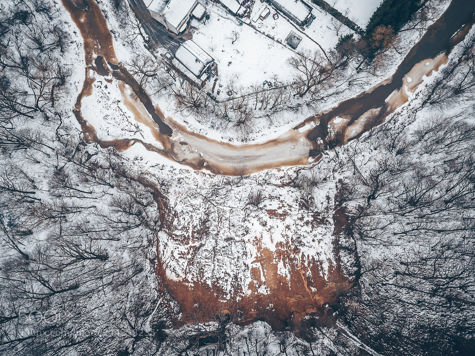 DJI FC220 sample photo. River in winter photography