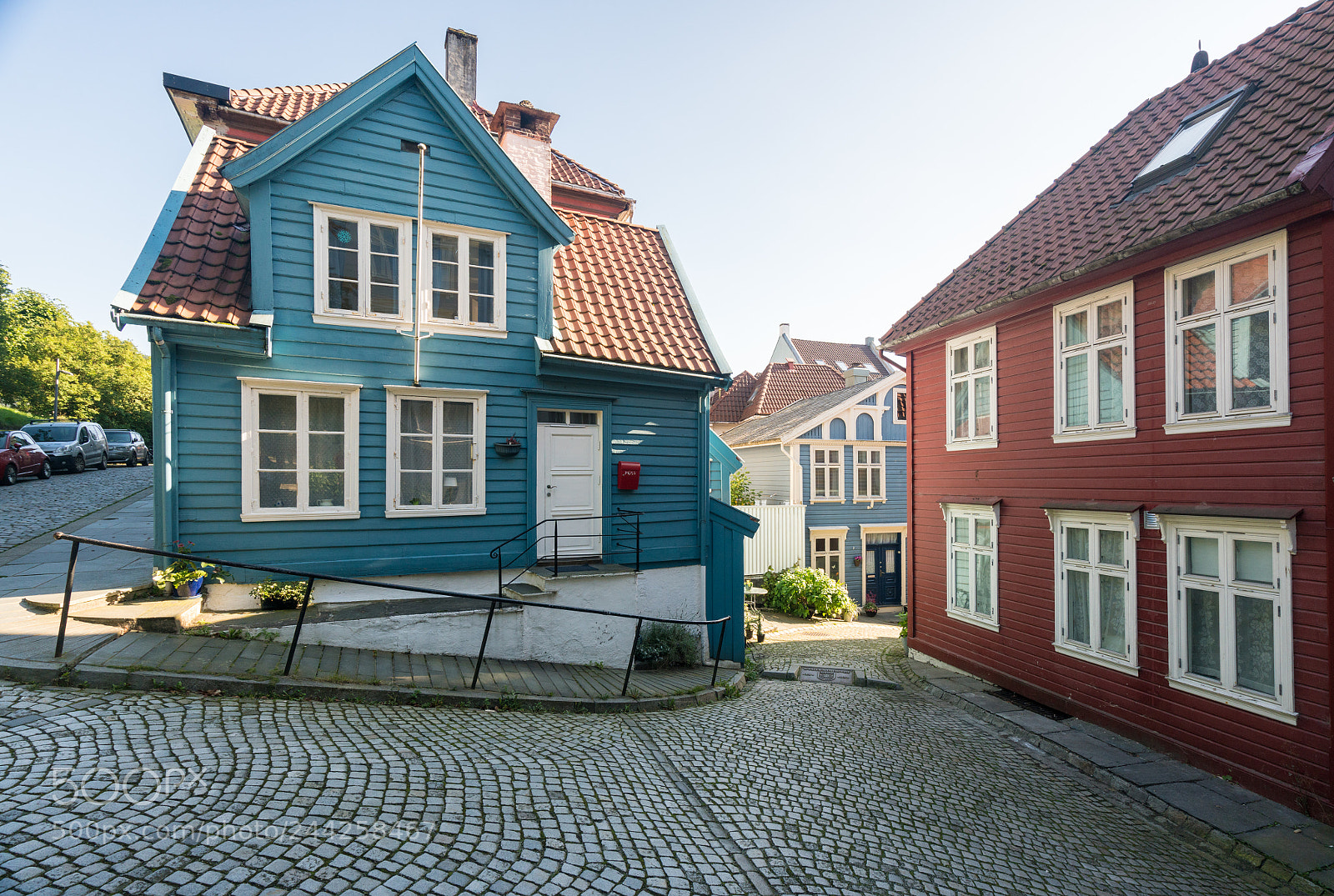 Sony a7R II sample photo. Cobblestone street in bergen photography