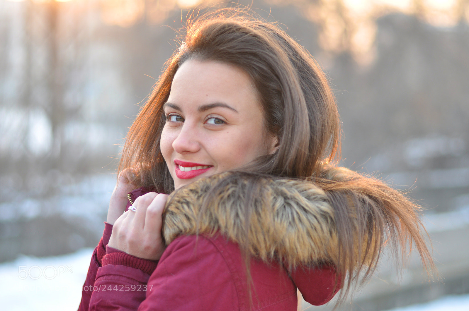 Nikon D90 sample photo. Snowy sunset photography