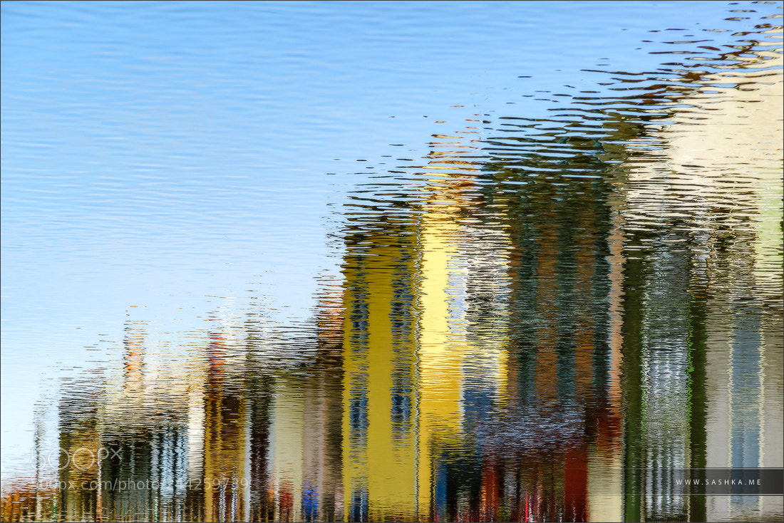 Sony Alpha a99 sample photo. Colorful houses reflecting in photography