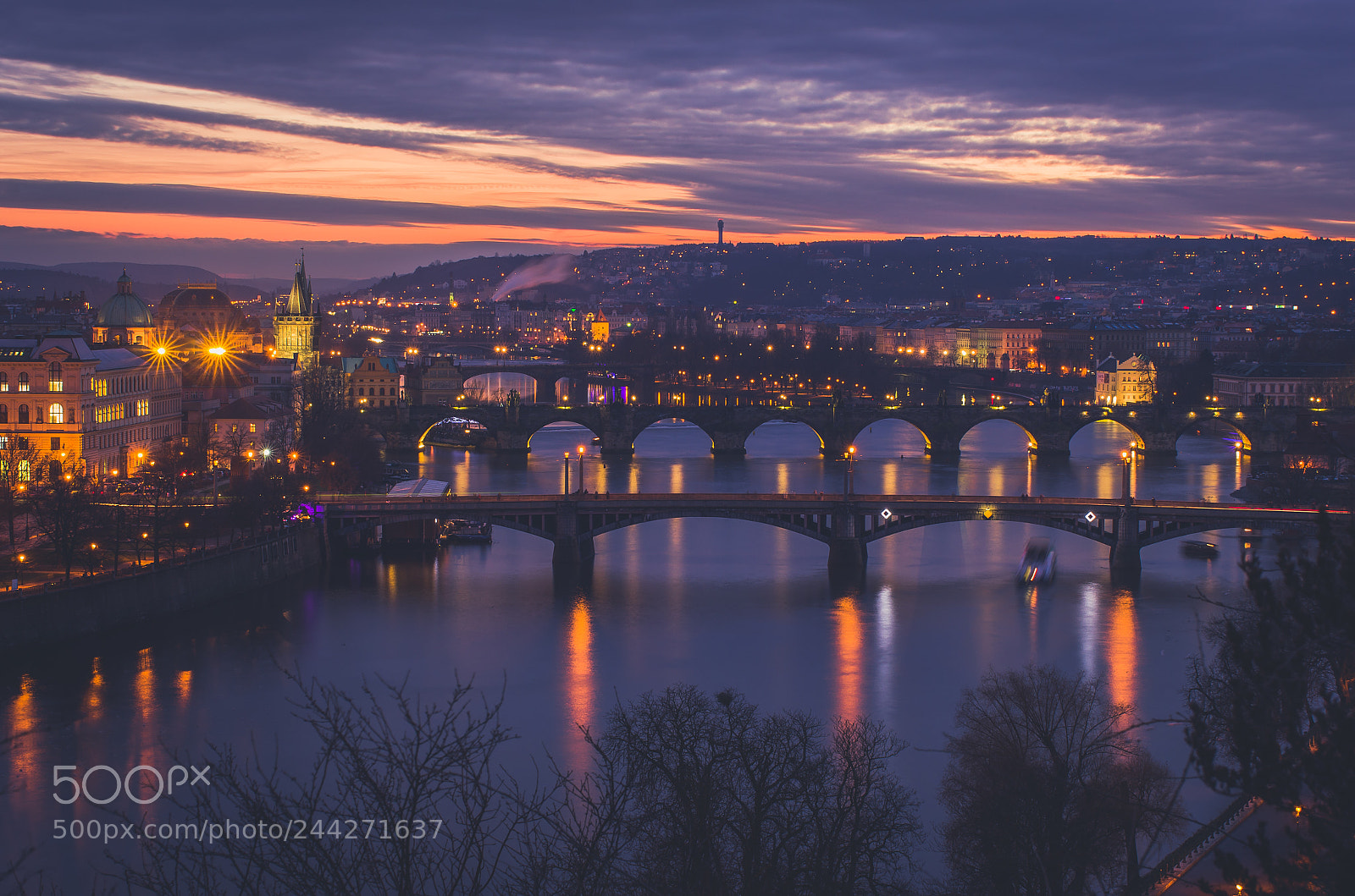 Pentax K-5 sample photo. Bridges over vltava at photography