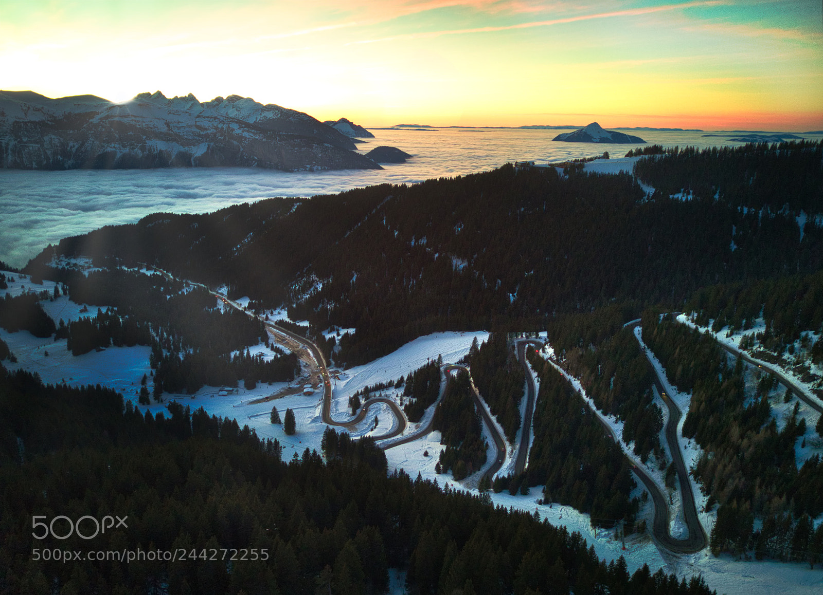 DJI FC220 sample photo. Road into the clouds photography